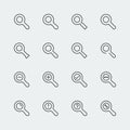 Large vector magnifying glass icons Royalty Free Stock Photo