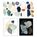 A large vector set of abstract elements. Watercolour strokes, brushes, paints, textured shapes.