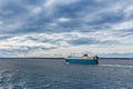 Large vehicle carrier ship crossing Port Phillip, Melbourne.