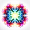 Vibrant Neon Abstract Flower With Cosmic Symbolism Royalty Free Stock Photo