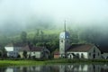 Beautiful natural landscape of Abbey Lake in Jura, France Royalty Free Stock Photo