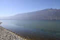 Large view of Bourget lake in Savoy, France