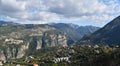 Large view of landscape in mount Lebanon around the village of yahchouch Royalty Free Stock Photo