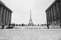 Paris, Trocadero place under snow
