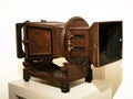 Large vintage wooden photo camera