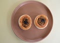 Large vol au vents filled with a ragout of beef, onion and mushroom