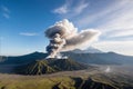 A large volcano erupting hot lava and gases into the atmosphere BROMO indonesia Generative Ai