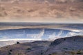 Large volcano in Mauna Loa. Landscape of smoky mountain on Big Island, Hawaii. A dormant volcano in open secluded area Royalty Free Stock Photo