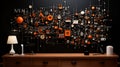 A large wall filled with lots of orange objects. Generated by AI.