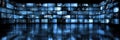 Wall of Multiple Screens Displaying Information Royalty Free Stock Photo