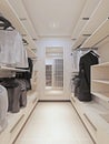 Large wardrobe in a modern style interior Royalty Free Stock Photo