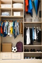 Large wardrobe with teenager clothes, shoes