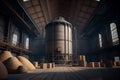 Large warehouse for grain storage Royalty Free Stock Photo