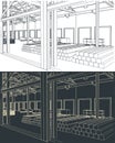 Large warehouse sketches