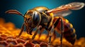 Hyper-realistic Sci-fi Image: Wasp Under The Microscope