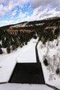 Large water basin under the Flaje dam