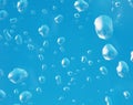 Large water droplets - blue background Royalty Free Stock Photo