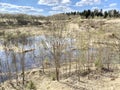 A large water-flooded quarry in the Naro-Fominsky district of the Moscow region