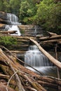 lady barron waterfall over some water in tasmania