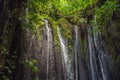 Large waterfalls in green tropical forest focus on waterfall Bali