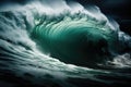 A large wave breaking on the ocean, AI Royalty Free Stock Photo