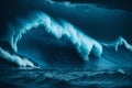 large wave in the sea with white foam