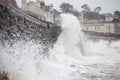 Large Waves Breaking Against Sea Wall At Dawlish In Devon Royalty Free Stock Photo
