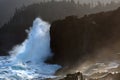 Large waves breaking on rocks Royalty Free Stock Photo