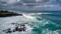 Large Waves Breaking on the Rocks at Waimea Bay, Hawaii Royalty Free Stock Photo