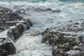 Large waves crush the coastline near Porto Covo, Portugal Royalty Free Stock Photo