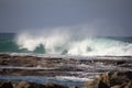 Large Waves Rolling to Shore