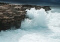 Large waves smash the cliff coast of Sydney Royalty Free Stock Photo