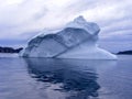 Large wedge shaped iceberg casting reflection in Twillingate Harbour
