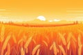 Large wheat thorns of a field. Beautiful illustration picture. Generative AI