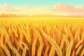 Large wheat thorns of a field. Beautiful illustration picture. Generative AI