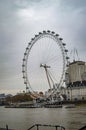 The large wheel of london eye from the bridge as viewed Royalty Free Stock Photo