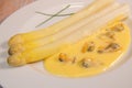 Large white asparagus and shell mousseline recipe