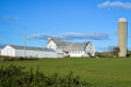 White Barn with Silo in Wisconsin Countryside