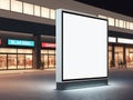 A Large White Billboard Sitting On The Side Of A Road. Generative AI