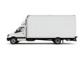 A large white box truck on a plain background Royalty Free Stock Photo