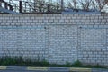 Large white brick wall of an old building Royalty Free Stock Photo