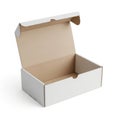 A large white cardboard box with its lid open and ready to be filled with items Royalty Free Stock Photo