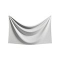 A large white cloth draped elegantly over a flat surface in a minimalist setting Royalty Free Stock Photo