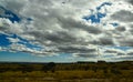 Large white clouds over a desert in the state of New Mexico, USA Royalty Free Stock Photo