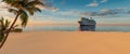 A large white cruise ship sails through the sea Royalty Free Stock Photo