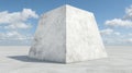 A large white cube sits on a flat surface, casting a shadow. Royalty Free Stock Photo