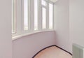 Large white empty clean balcony room with glass plastic window