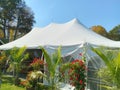 a large white events or entertainment tent Royalty Free Stock Photo