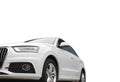 Large white family car on a white background Royalty Free Stock Photo