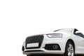 Large white family car on a white background Royalty Free Stock Photo